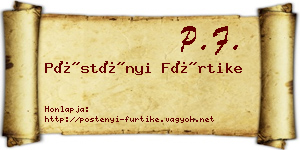 Pöstényi Fürtike névjegykártya